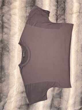 Boxy Crop Tee in Charcoal Gray - Women's Crop Top